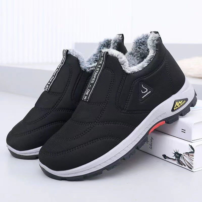 Sapatos masculinos grossos, de veludo, quentes e casuais de algodão esportivo