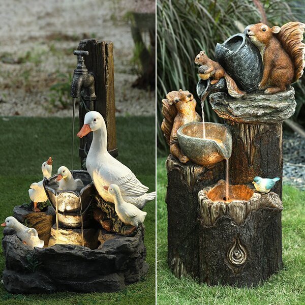 ⏰Korlátozott kínálat🦆 Gyantás házikerti szökőkútkacsa